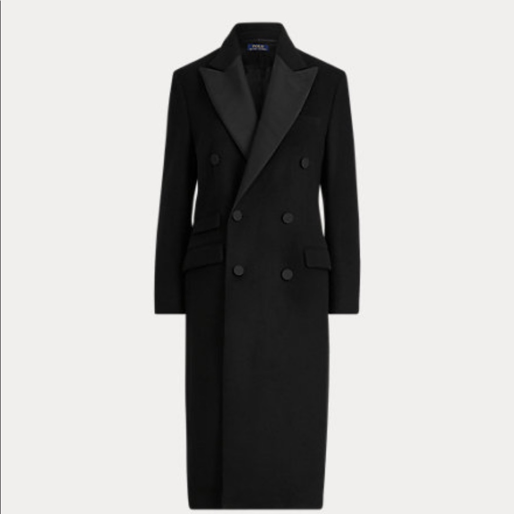 Classic 🥰 Polo Ralph Lauren “Melton” Wool-Blend Tuxedo Coat